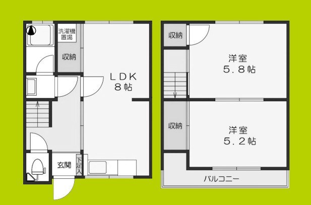 住道矢田8-8-3貸家 間取り