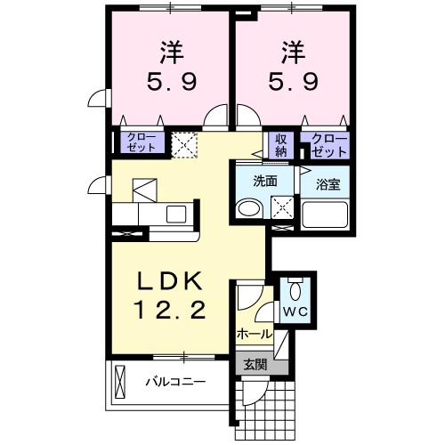 ソルシェール熊取　Ⅰ番館 間取り