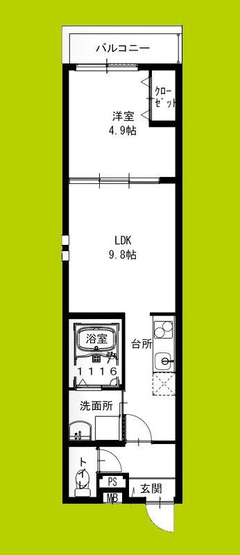 フジパレス遠里小野ウエスト 間取り