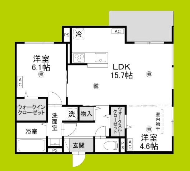 (仮称)D-ROOM橋波東之町　西棟 間取り