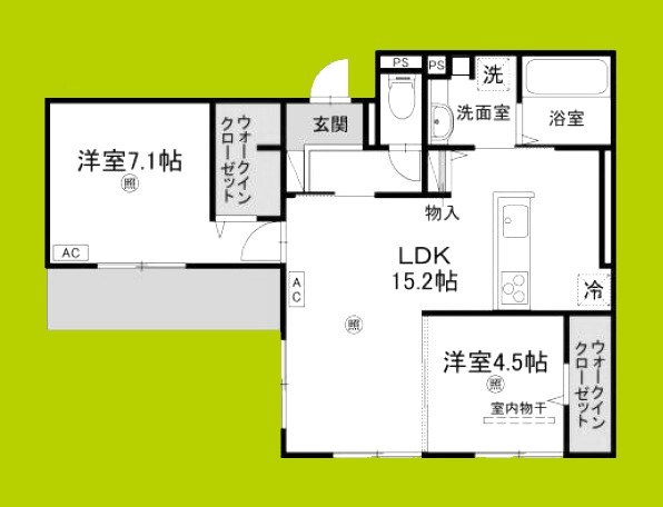 (仮称)D-ROOM橋波東之町　東棟 間取り