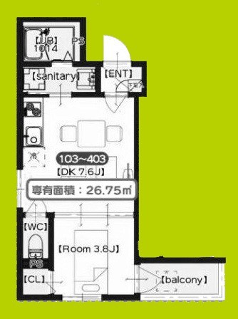 F　SEAM　南田辺 間取り
