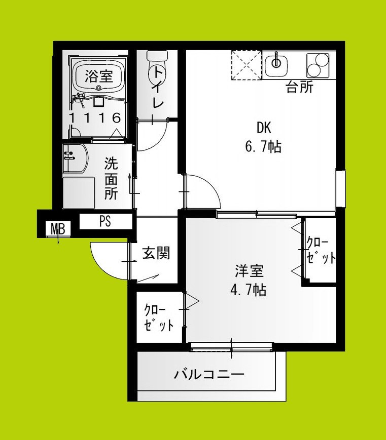 フジパレス長洲中通Ⅱ番館 間取り