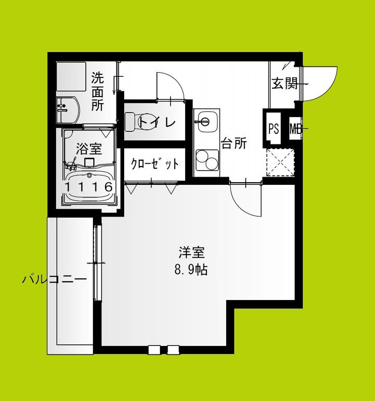 フジパレス長洲中通Ⅱ番館 間取り