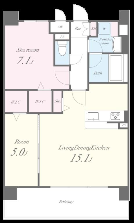 メゾンドボヌール弁天町 間取り