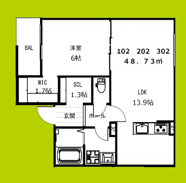 クレア法善寺 間取り