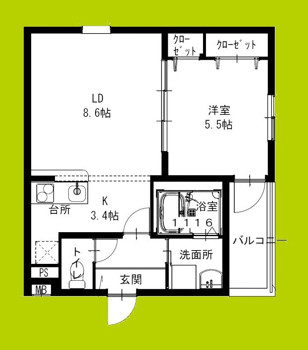 フジパレス尼崎西長洲町 間取り