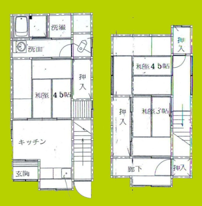 鷹合4丁目2階建貸家 間取り