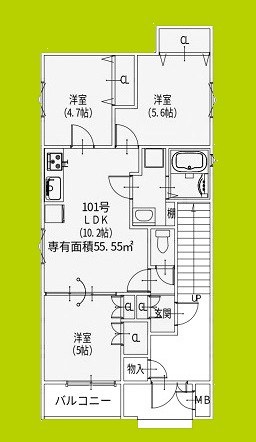 クリエオーレ南正雀 間取り
