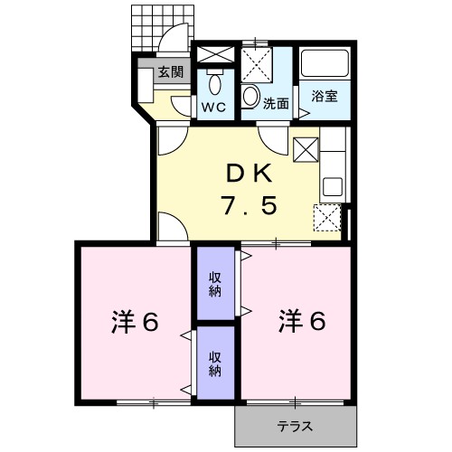 ハイツ　ハピネス 間取り