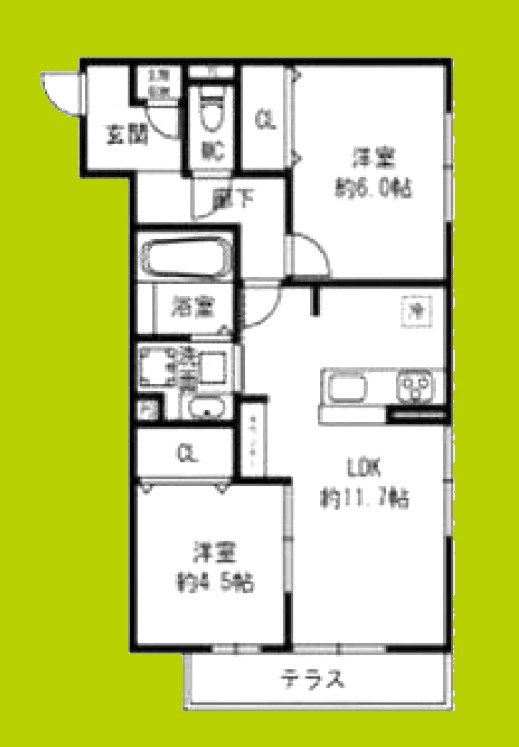 Flat Comfy 豊中 間取り