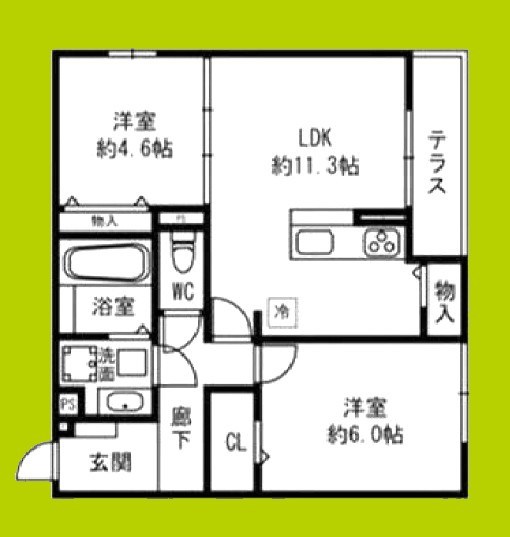 Flat Comfy 豊中 間取り