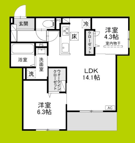 めぞん西田中 間取り