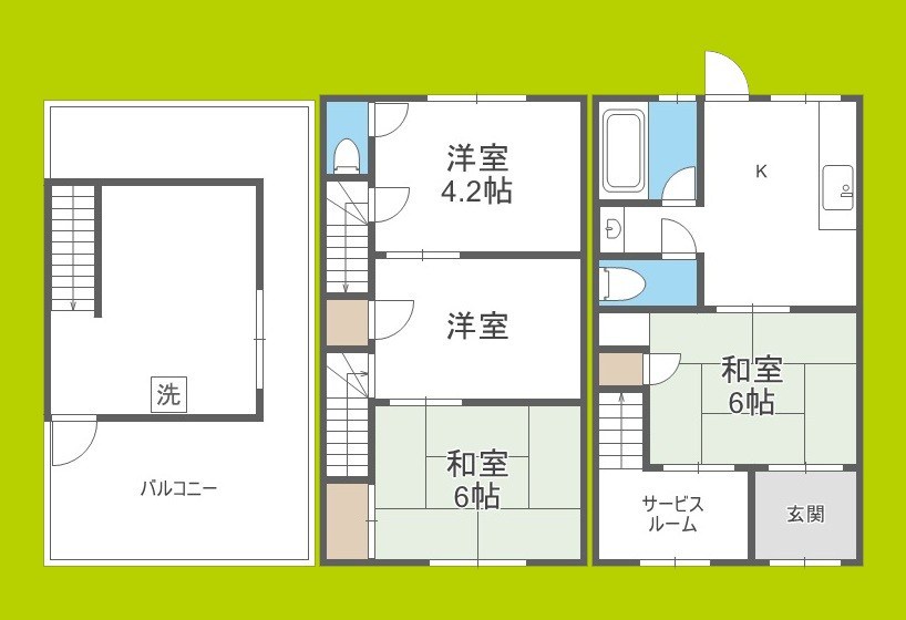 大開一丁目貸家 間取り