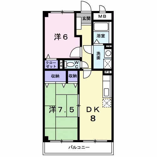 ハーティス宝塚Ⅱ 間取り