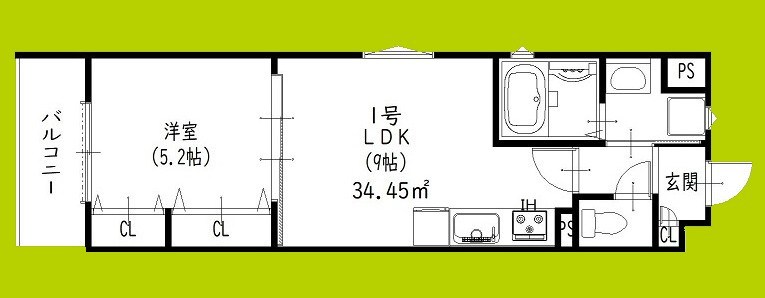 ピレーネ北条Ⅳ 間取り図