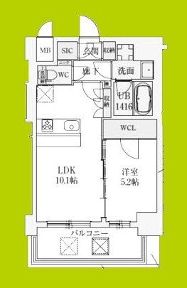 スプランディッド弁天町DUE 間取り図
