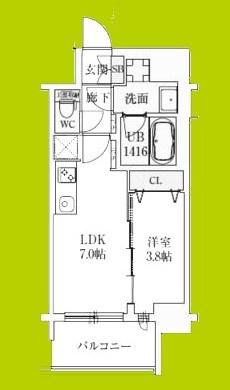 スプランディッド弁天町DUE 間取り図