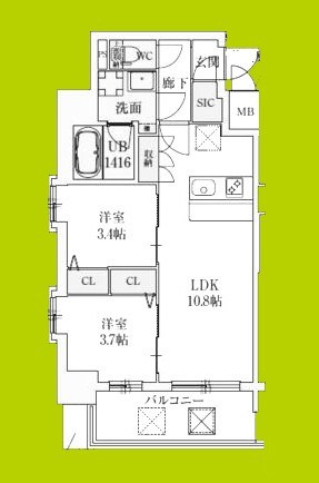 スプランディッド弁天町DUE 間取り