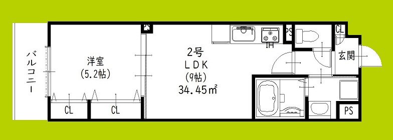 ピレーネ北条Ⅳ 間取り図