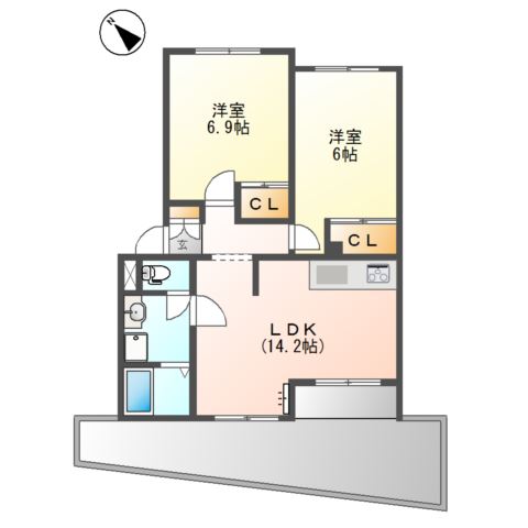 ベルフォーレ　Ⅱ番館 間取り