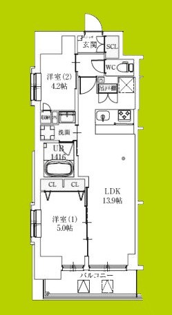 スプランディッド上本町WESTⅡ 間取り図