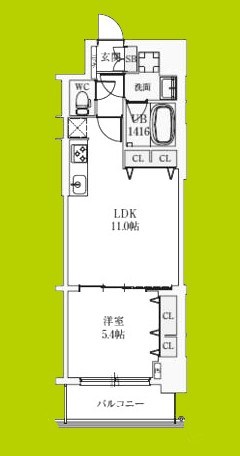 スプランディッド上本町WESTⅡ 間取り