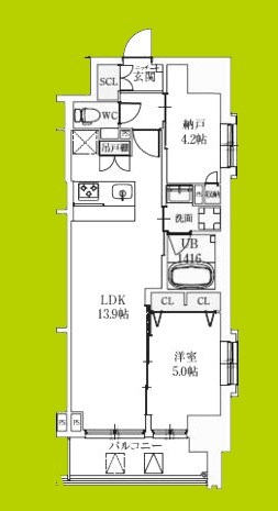 スプランディッド上本町WESTⅡ 間取り