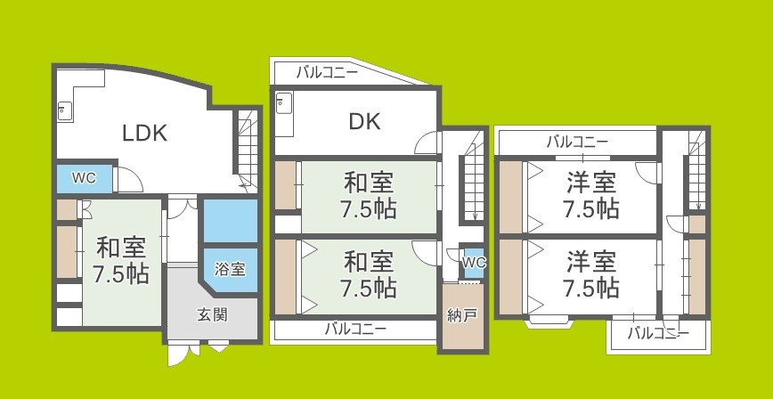 北区山崎町4-4戸建て 間取り