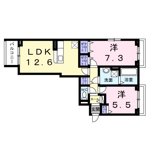 クローバー　フレア 間取り図