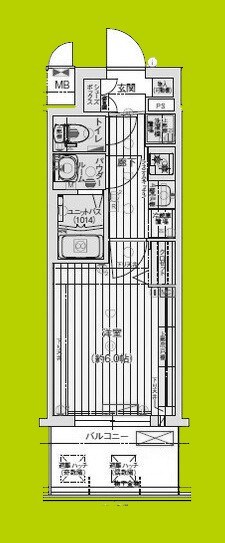 プレサンス京橋GREEN　YARDアルミラ 間取り図