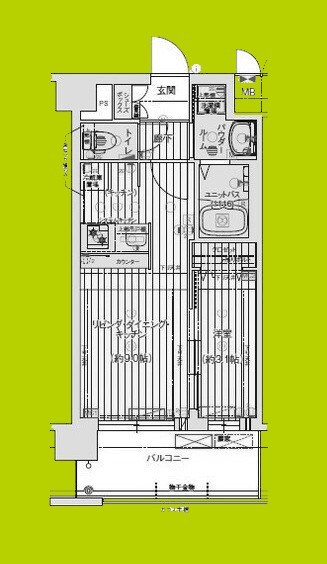 プレサンス京橋GREEN　YARDアルミラ 間取り図