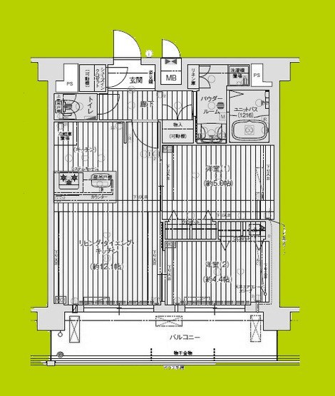 プレサンス京橋GREEN　YARDアルミラ 間取り