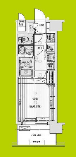プレサンス京橋GREEN　YARDアルミラ 間取り図