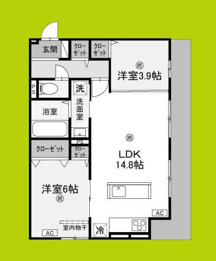 (仮称)D-ROOM大阪府八尾市太子堂2丁目PJ 間取り