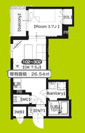 Luna　terrace　近大前 間取り