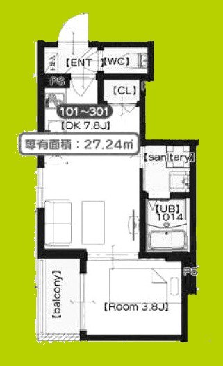Luna　terrace　近大前 間取り