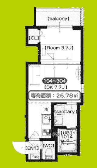 Luna　terrace　近大前 間取り