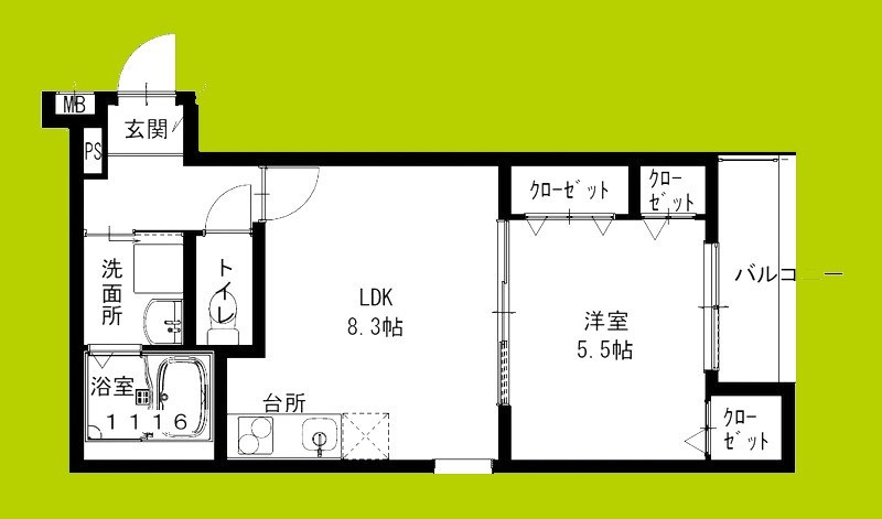 フジパレス春木駅北Ⅲ番館 間取り
