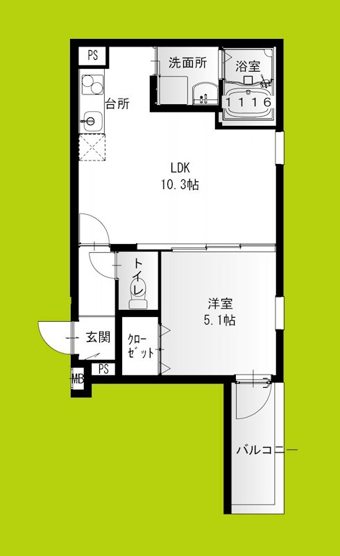 フジパレス十三イースト 間取り