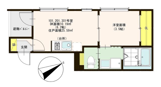 ハーモニーテラス千舟Ⅱ 間取り