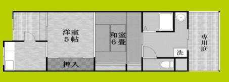太子橋2連棟貸家　左から3つ目  間取り