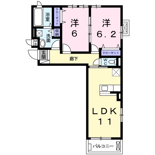 ゼクシー　桜ケ丘Ａ棟 間取り