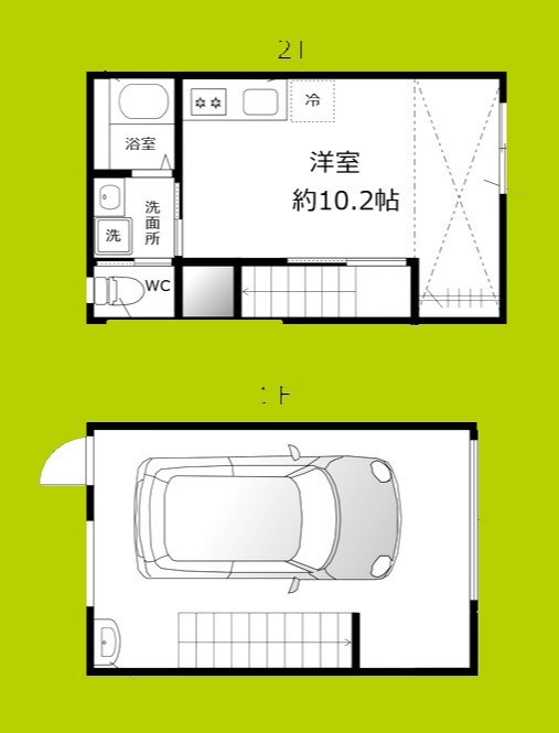 (仮称)和泉市上町ガレージハウス 間取り