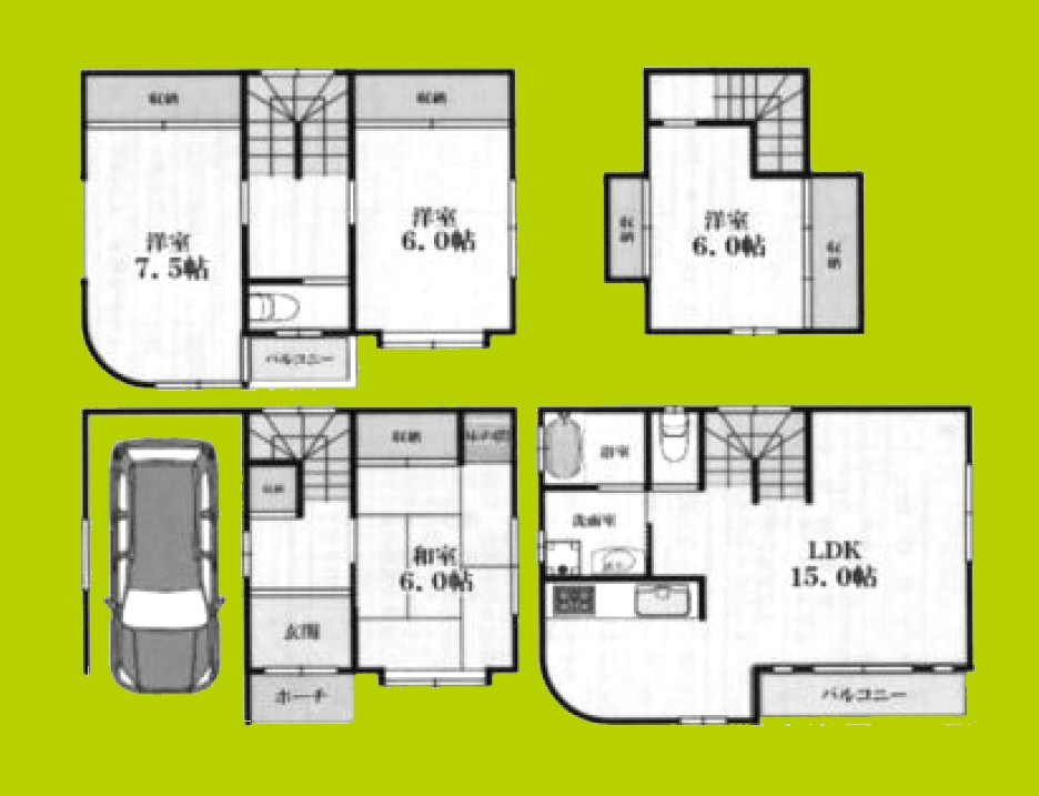 西成区岸里戸建 間取り