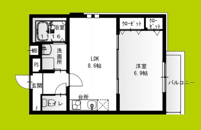 フジパレス俊徳道Ⅲ番館 間取り