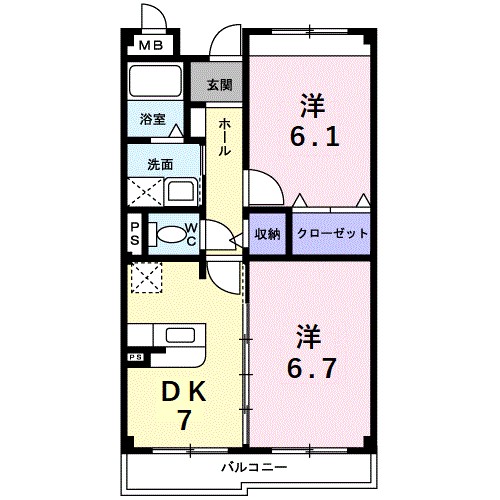 インヴィテ・ボヌ－ルⅡ番館 間取り
