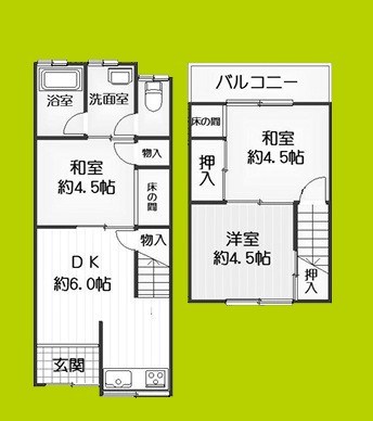 西三国3丁目貸家 間取り