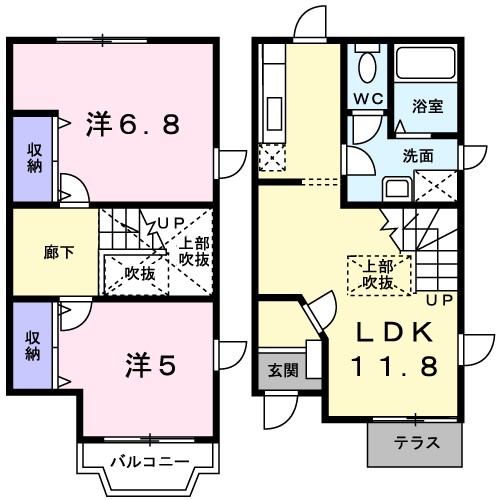 グリーンヒルズ日根野Ⅰ号館 間取り