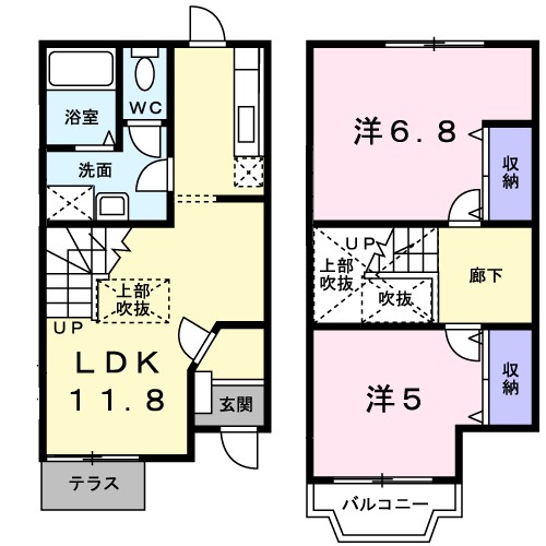 グリーンヒルズ日根野Ⅰ号館 間取り